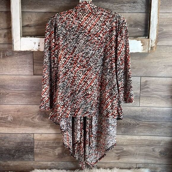 RUBY RD Ladies Lightweight Open Face Asymetrical Fall Color Cardigan Size L - Picture 6 of 6